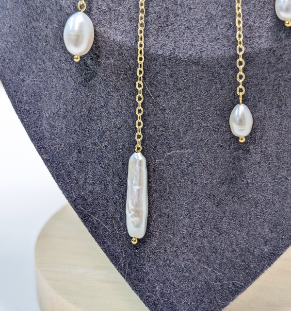 Колье с натуральным жемчугом