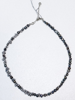 Чокер из синего жемчуга и гематита