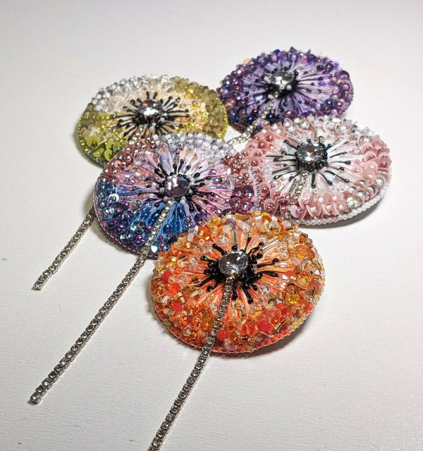 Брош круглая из бессера