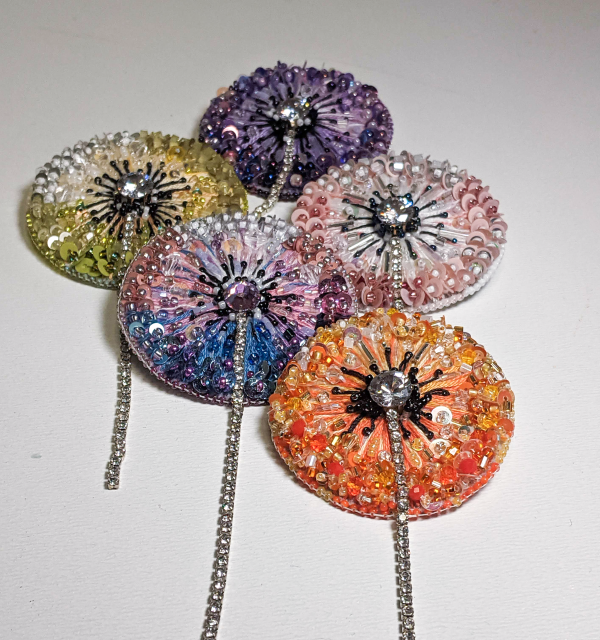 Брош круглая из бессера