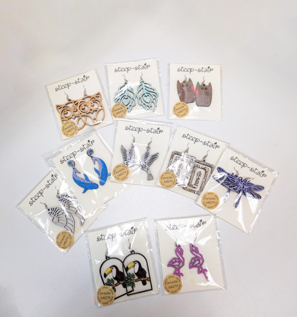 Серьги деревянные