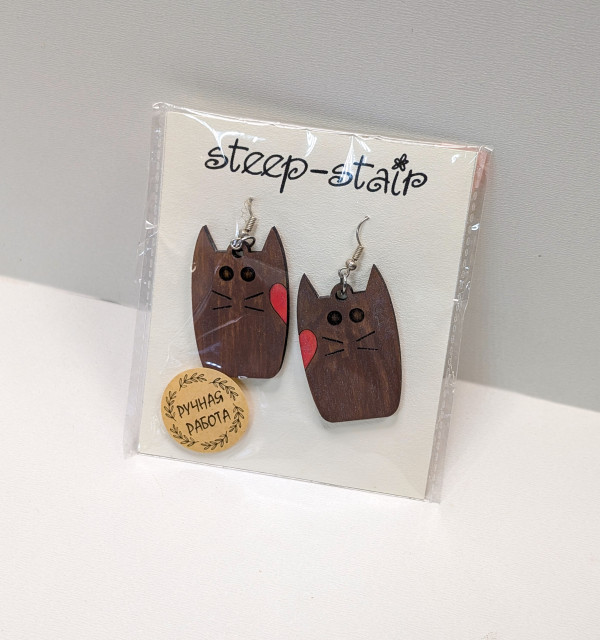 Серьги деревянные