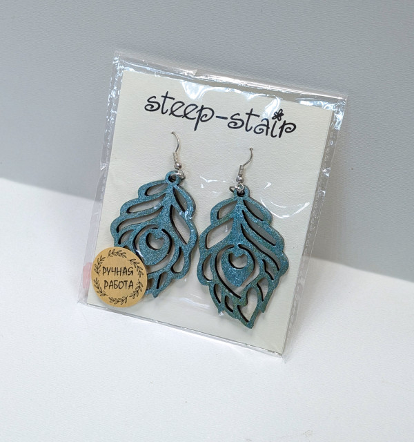 Серьги деревянные