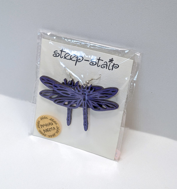 Серьги деревянные