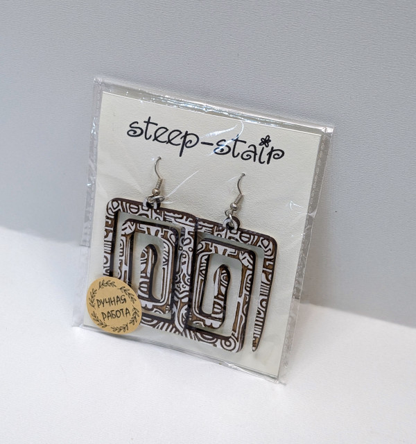 Серьги деревянные