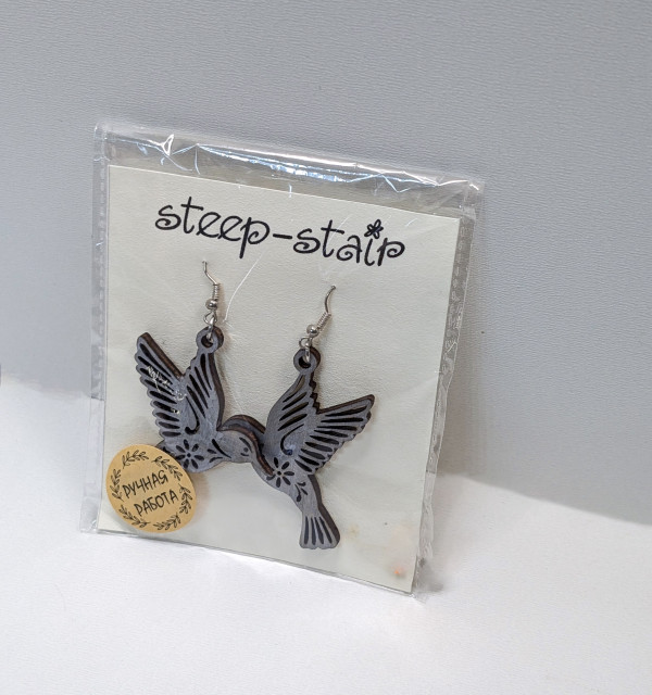 Серьги деревянные