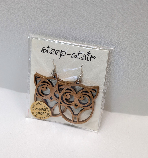 Серьги деревянные