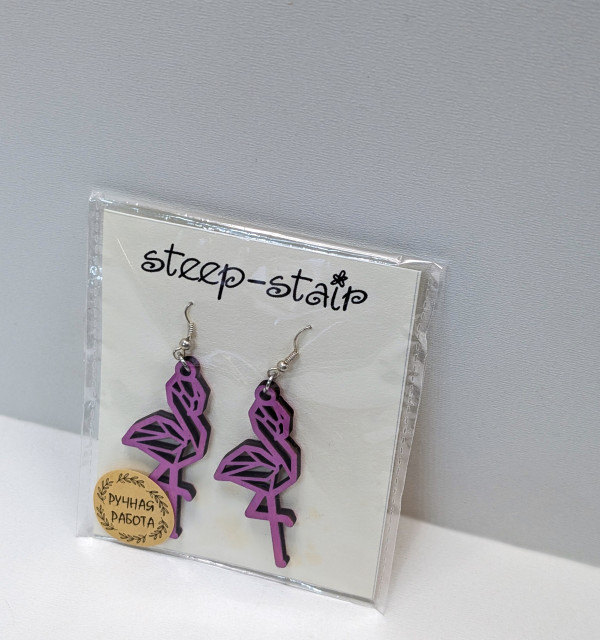 Серьги деревянные