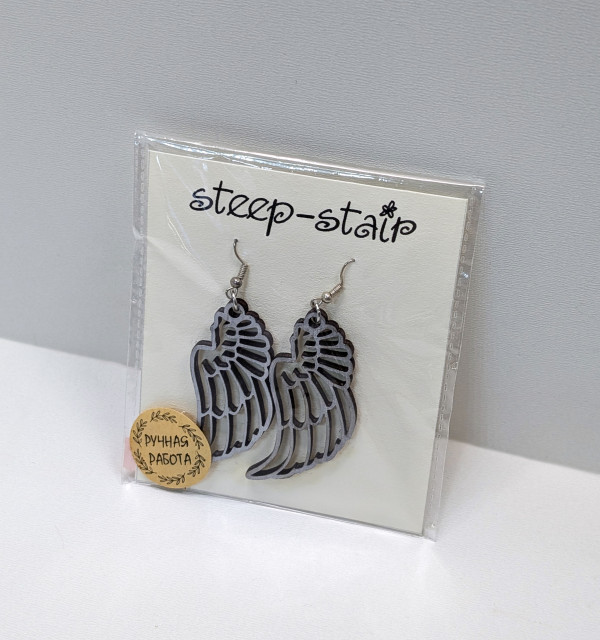 Серьги деревянные