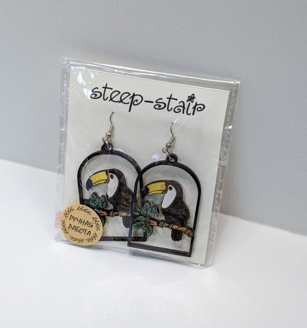 Серьги деревянные